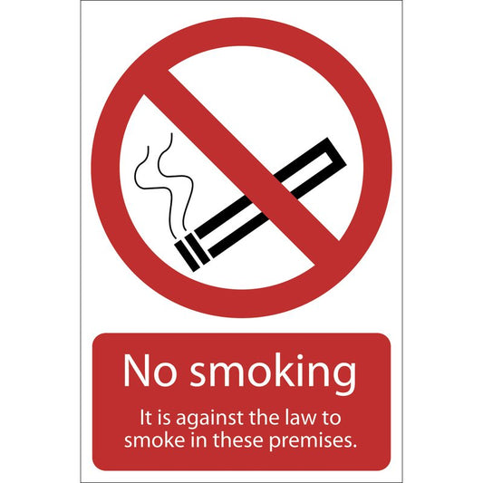 Draper 'Smoking Against The Law' Prohibition Sign DRA-72167
