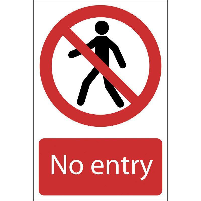 Draper No Entry' Prohibition Sign, 200 x 300mm DRA-72169