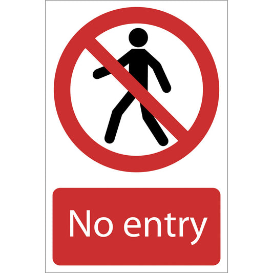 Draper No Entry' Prohibition Sign, 200 x 300mm DRA-72169