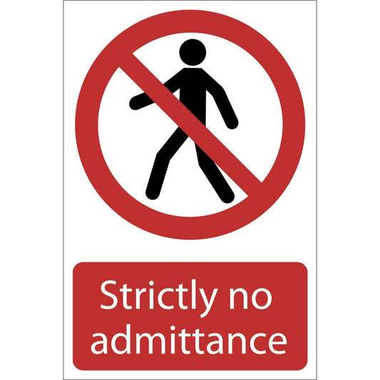Draper No Admittance' Prohibition Sign, 200 x 300mm DRA-72203