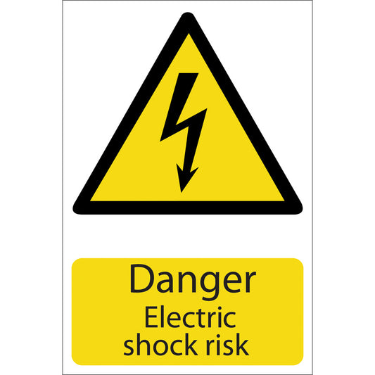 Draper 'Danger Electric Shock' Hazard Sign DRA-72225