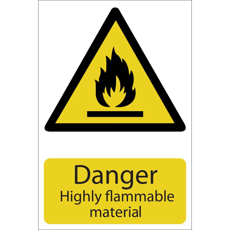 Draper 'Danger Flammable Material' Hazard Sign DRA-72352