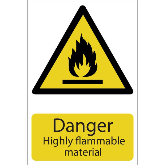 Draper 'Danger Flammable Material' Hazard Sign DRA-72352