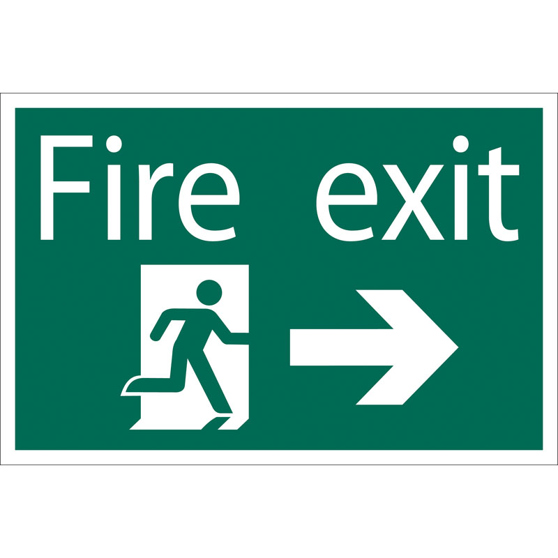 Draper Fire Exit Arrow Right' Safety Sign DRA-72447