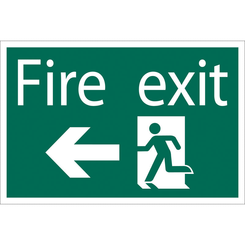 Draper Fire Exit Arrow Left' Safety Sign DRA-72448