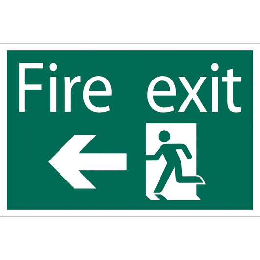 Draper Fire Exit Arrow Left' Safety Sign DRA-72448
