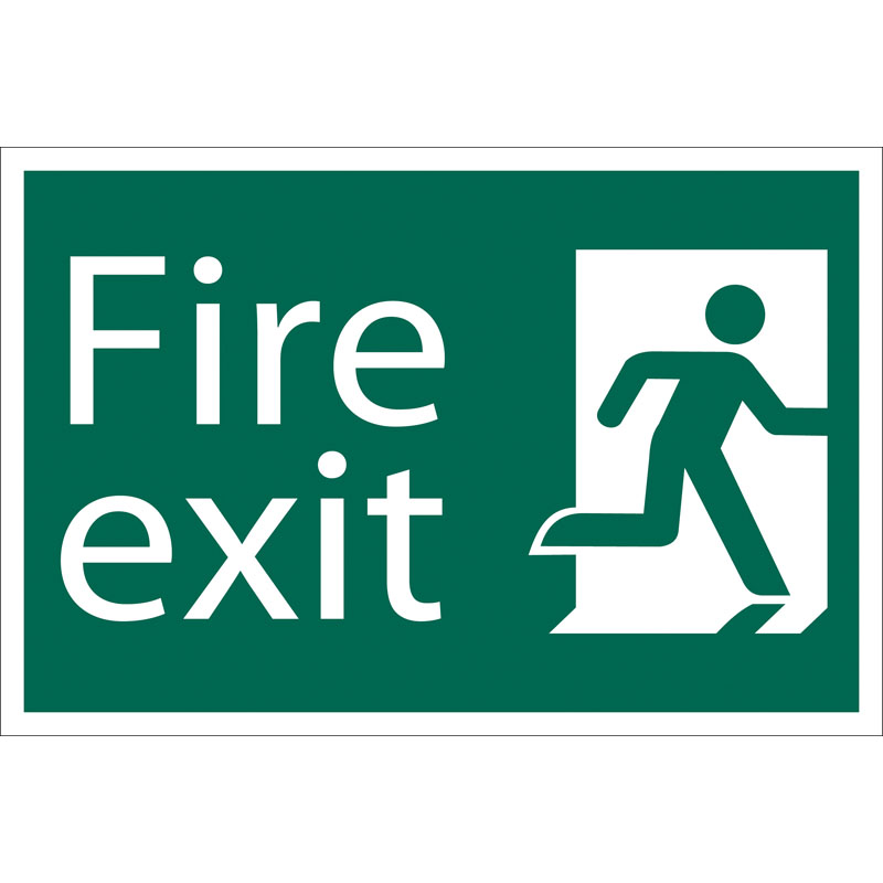 Draper Fire Exit' Safety Sign, 300 x 200mm DRA-72449