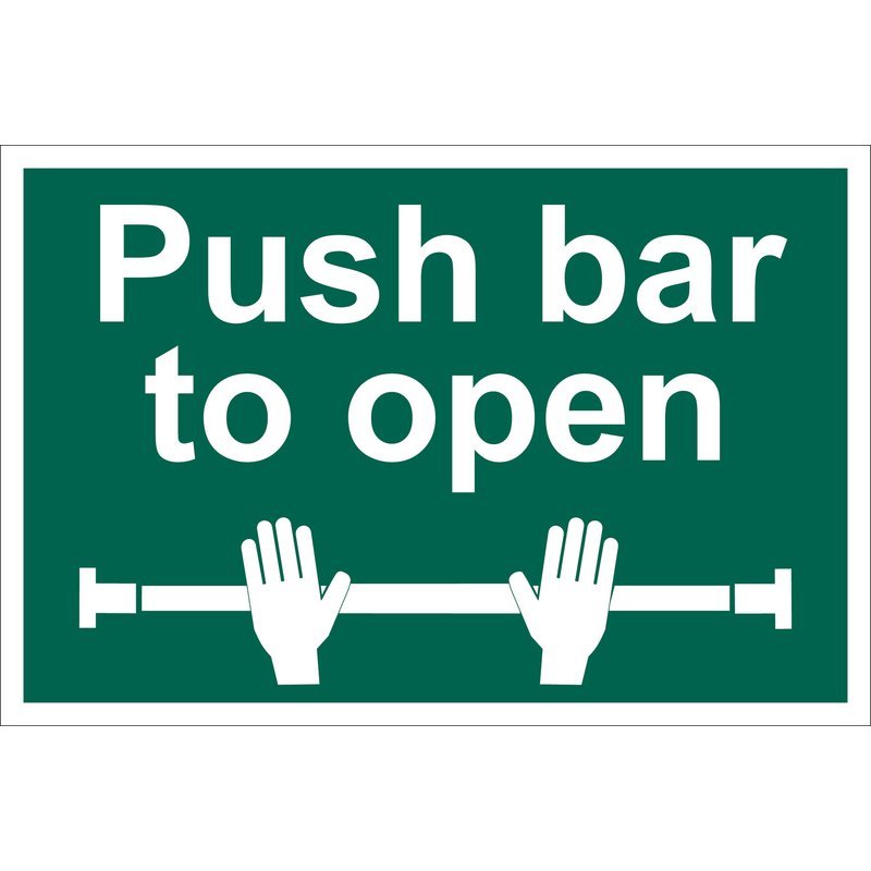 Draper 'Push Bar To Open' Safety Sign DRA-72454