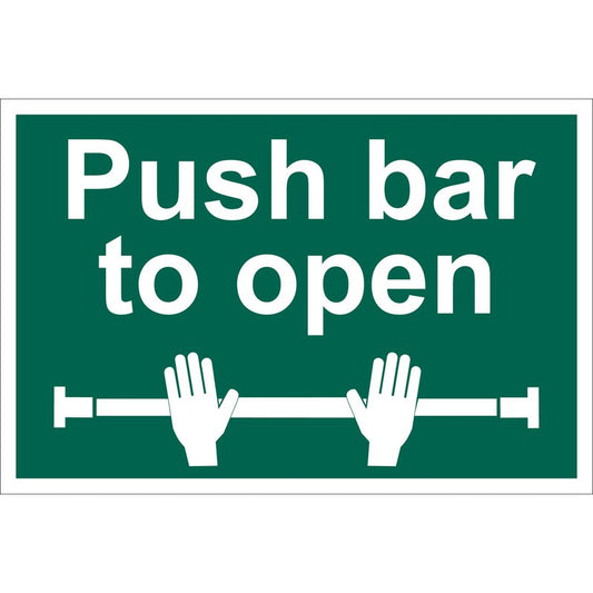 Draper 'Push Bar To Open' Safety Sign DRA-72454