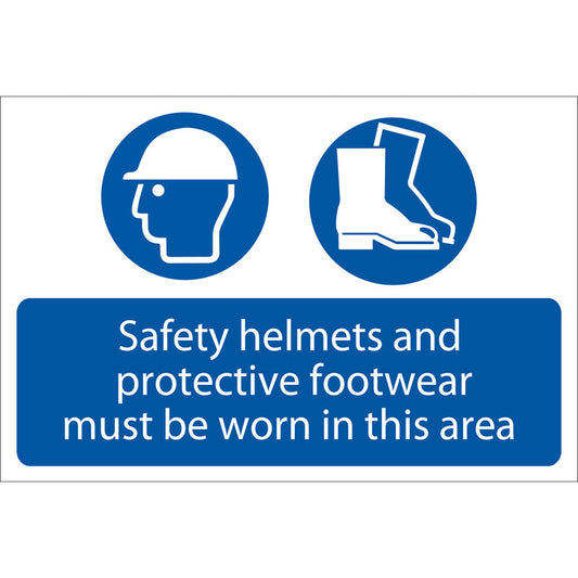 Draper 'Safety Helmets And Protective Footwear Must Be Worn' Mandatory Sign DRA-72870