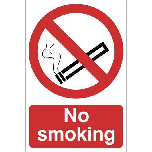 Draper No Smoking' Prohibition Sign, 400 x 600mm DRA-72934