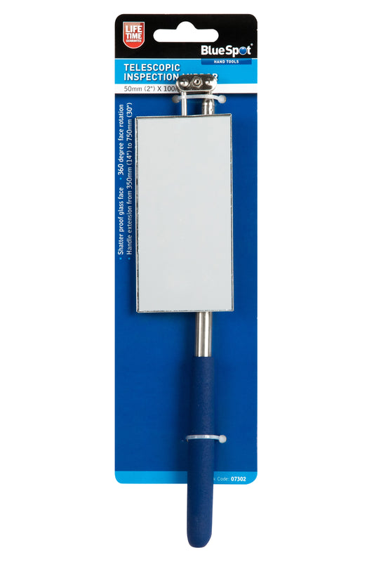 BlueSpot 50mm (2") X 100mm (4") Telescopic Inspection Mirror 07302