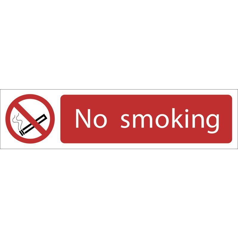 Draper No Smoking' Prohibition Sign, 200 x 50mm DRA-73159