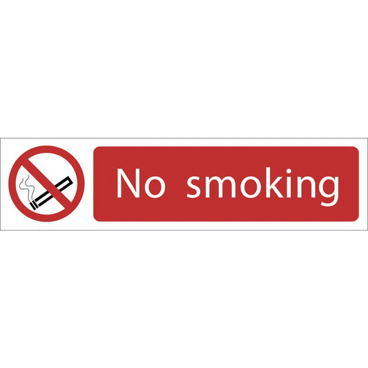 Draper No Smoking' Prohibition Sign, 200 x 50mm DRA-73159