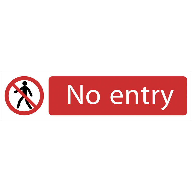 Draper No Entry' Prohibition Sign, 200 x 50mm DRA-73161