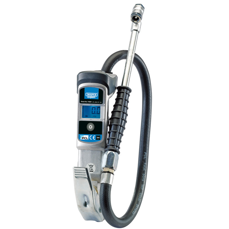 Draper Digital Gauge Air Line Inflator with Twin Connectors DRA-74839