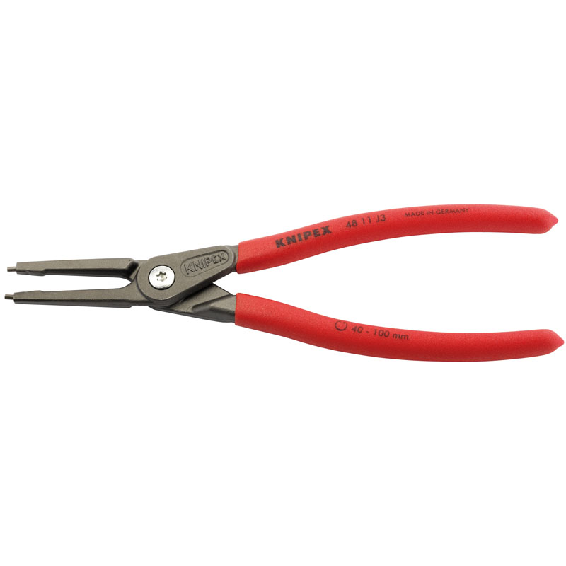 Knipex 48 11 J3 225mm Internal Straight Tip Circlip Pliers, 40 - 100mm Capacity DRA-75080