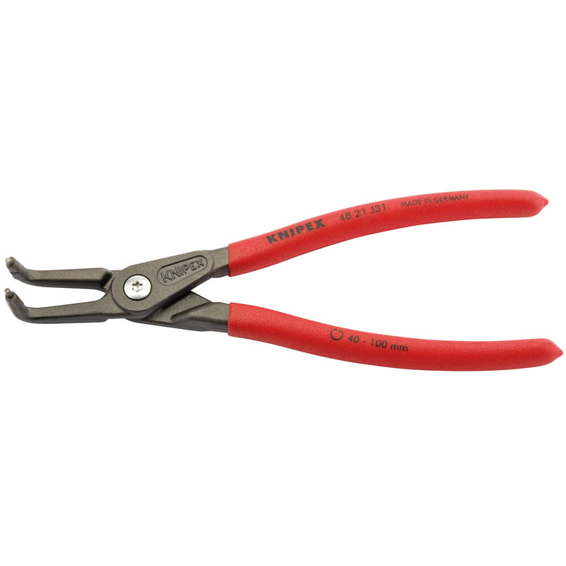 Knipex 48 21 J31 90&deg; Internal Straight Tip Circlip Pliers, 40 - 100mm Capacity, 210mm DRA-75086