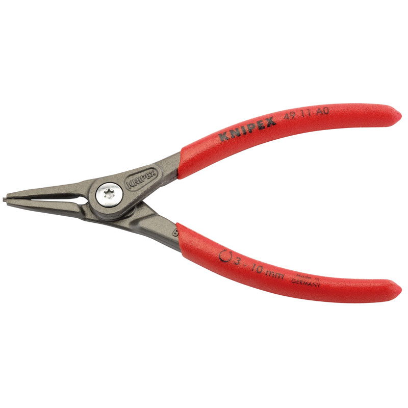 Knipex 49 11 A0 140mm External Straight Tip Circlip Pliers, 3 - 10mm Capacity DRA-75088