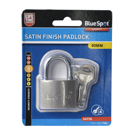 BlueSpot 40mm Satin Finish Padlock 77001