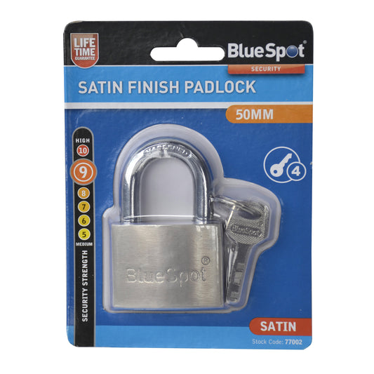 BlueSpot 50mm Satin Finish Padlock 77002