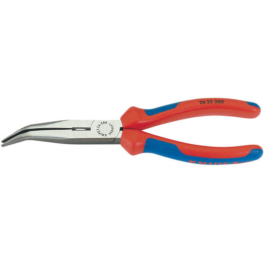 Knipex 26 22 200 Angled Long Nose Pliers with Heavy Duty Handles, 200mm DRA-77004