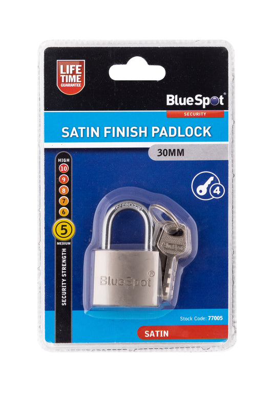 BlueSpot 30mm Satin Finish Padlock 77005
