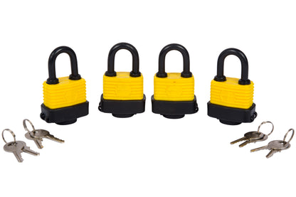 BlueSpot 4 PCE 40mm Weather Resistant Padlocks Keyed Alike 77011