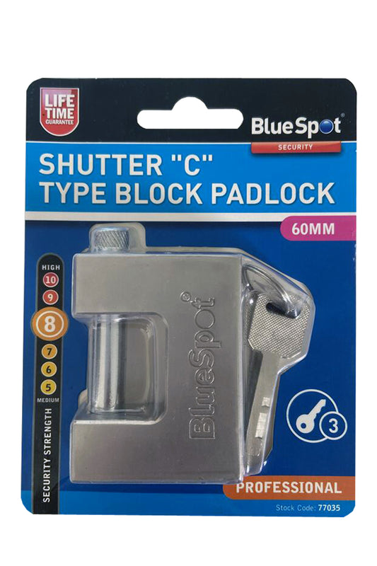 BlueSpot 60mm Shutter "C" Type Block Padlock 77035