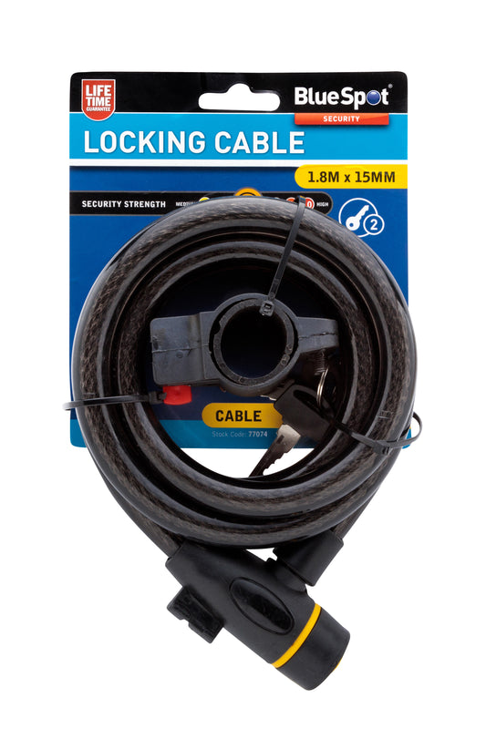 BlueSpot 15mm x 1.8m Locking Cable 77074
