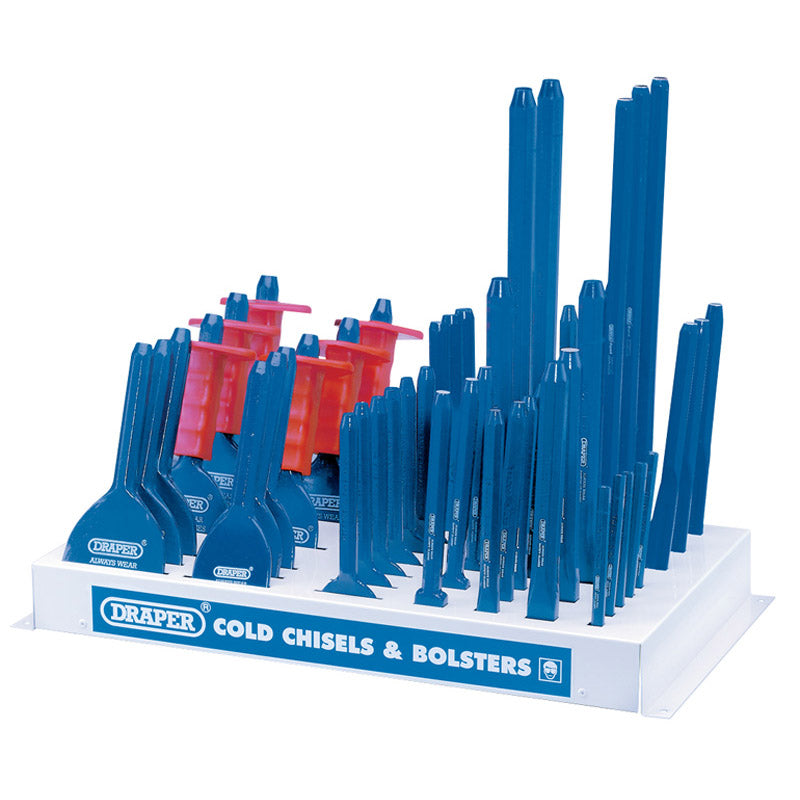 Draper Display of 50 Bolsters and Cold Chisels DRA-78202