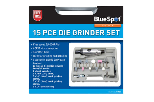 BlueSpot 15 PCE Air Die Grinder Set 07912