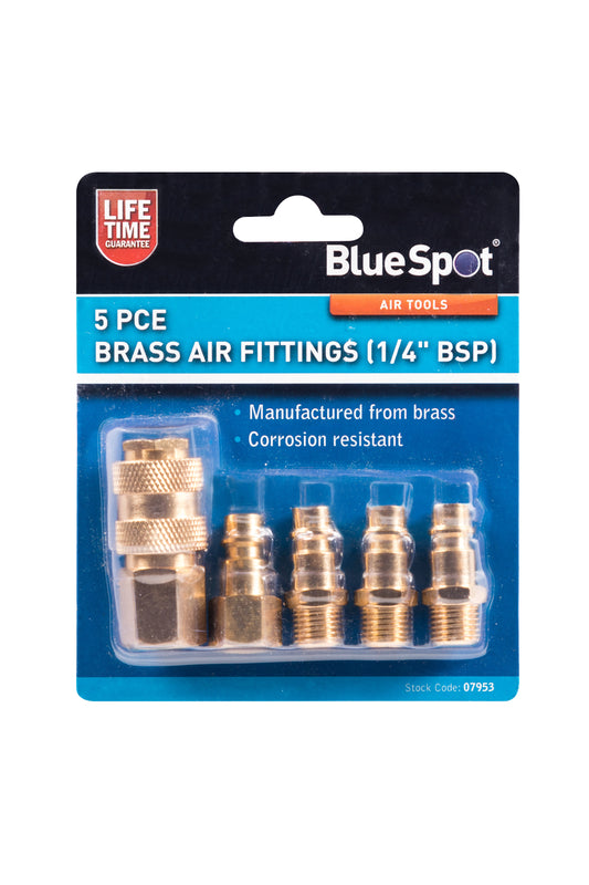 BlueSpot 5 PCE Brass Air Fittings (BSP) 07953