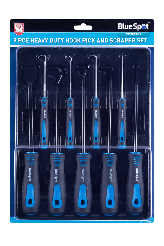 BlueSpot 9 PCE Heavy Duty Hook Pick and Scraper Set 07959
