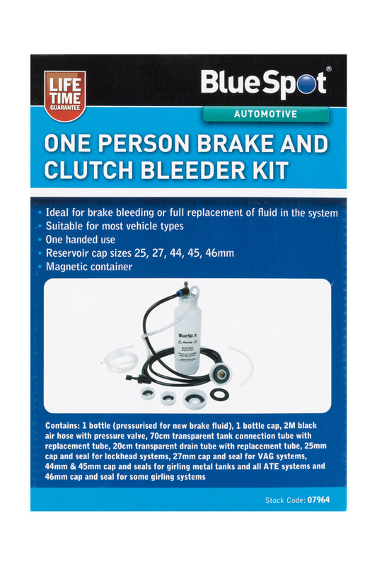 BlueSpot One Person Brake And Clutch Bleeder Kit 07964