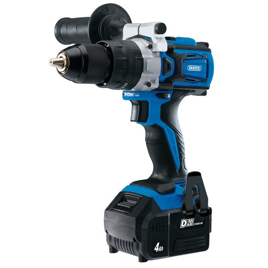 Draper D20 20V Brushless Combi Drill, 1 x 4.0Ah Battery, 1 x Fast Charger DRA-79894