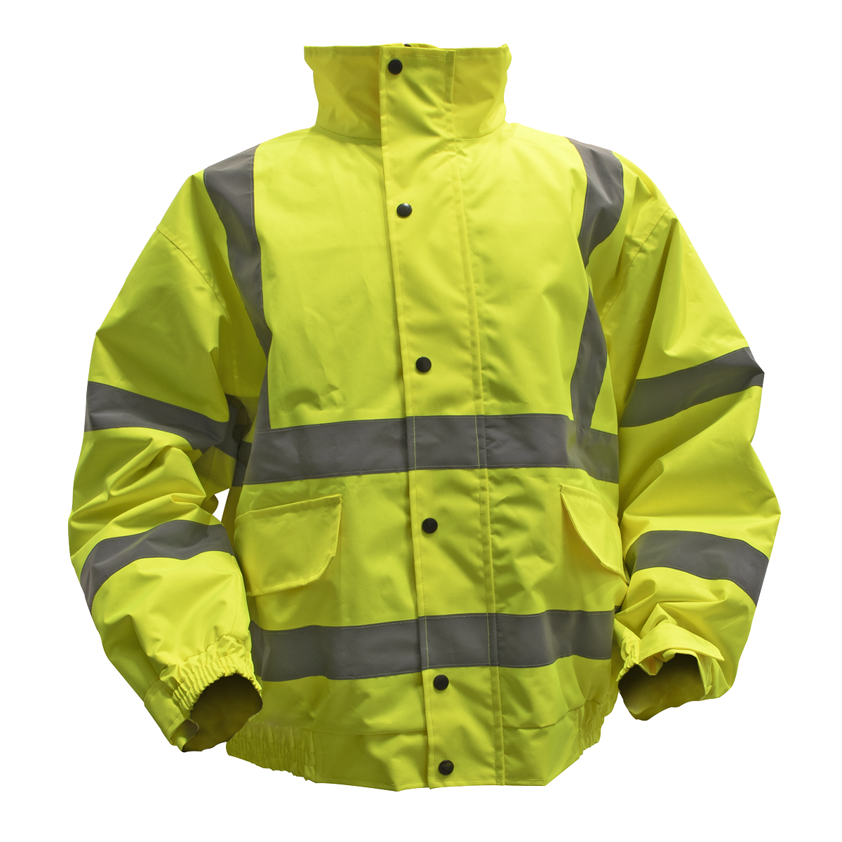Sealey Hi-Vis Yellow Jacket with Quilted Lining & Elasticated Waist - Large 802L