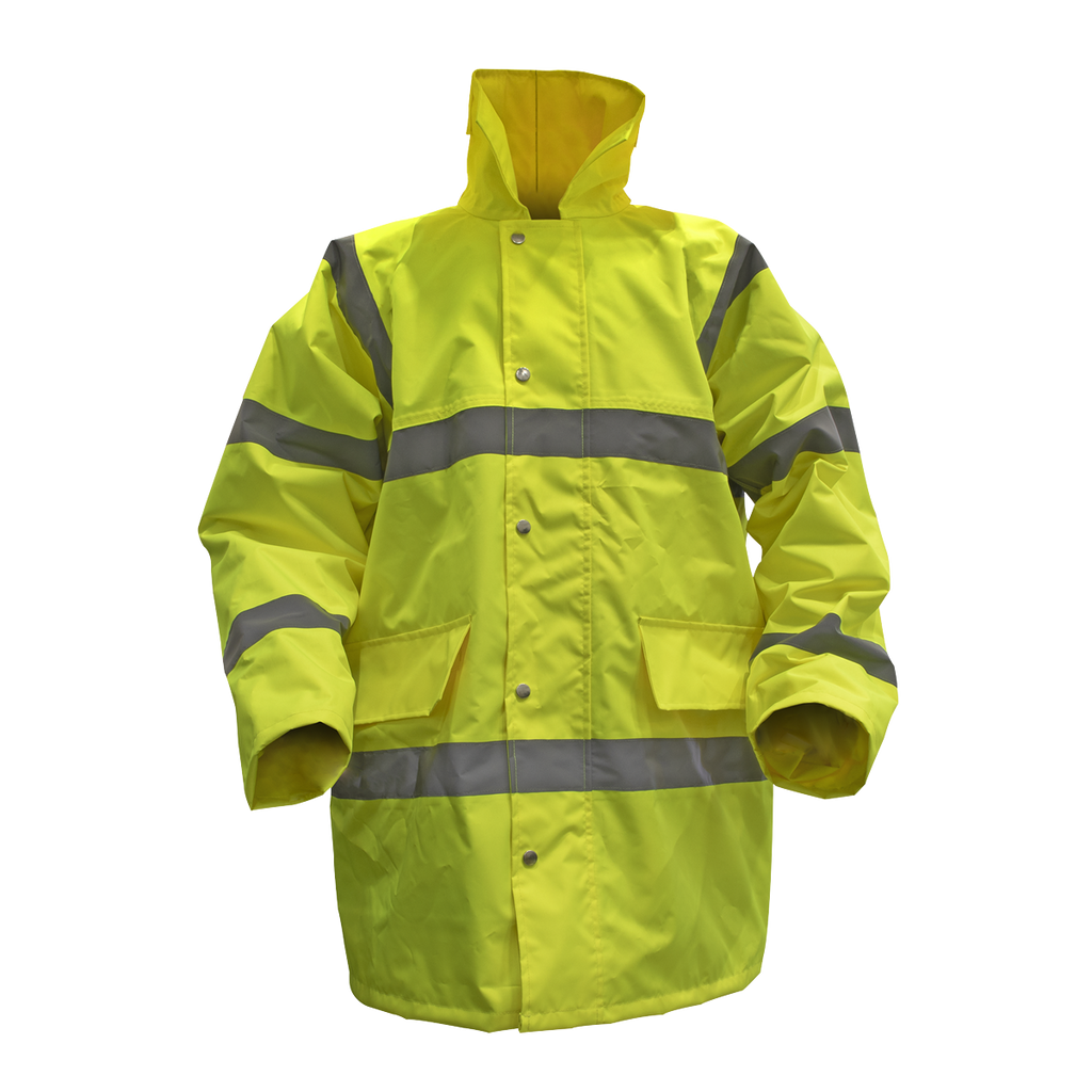 Sealey Hi-Vis Yellow Motorway Jacket with Quilted Lining - Large 806L