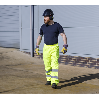 Sealey Hi-Vis Yellow Waterproof Trousers - Large 807L