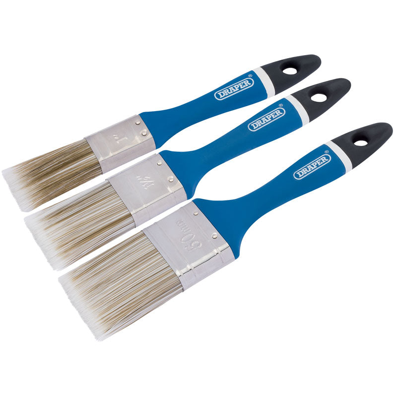 Draper Soft Grip Synthetic Paint Brush Set (3 Piece) DRA-82495