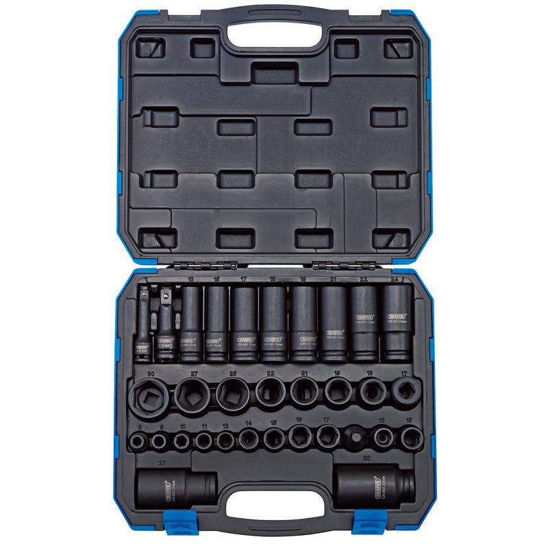 Draper Expert Impact Socket Set, 3/8" & 1/2" Sq. Dr. (32 Piece) DRA-83098