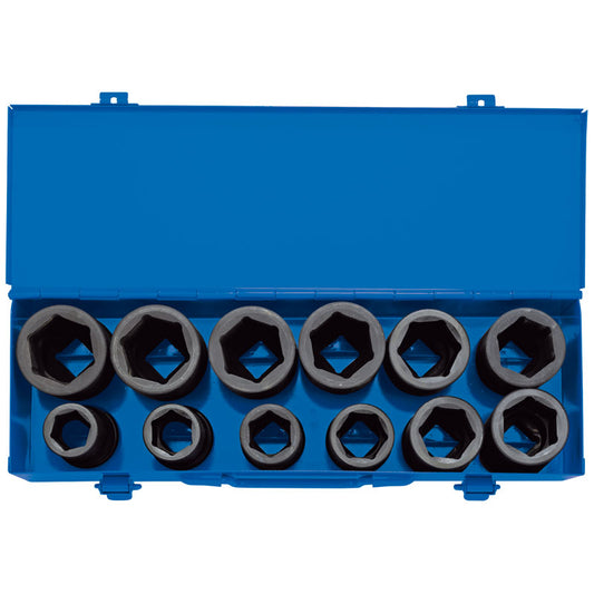 Draper Combined MM/AF Deep Impact Socket Set in Metal Case, 3/4" Sq. Dr. (12 Piece) DRA-83281
