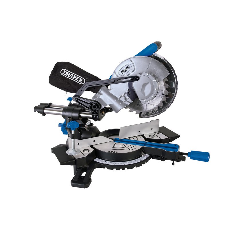 Draper Sliding Compound Mitre Saw with Laser Cutting Guide, 210mm, 1500W DRA-83677