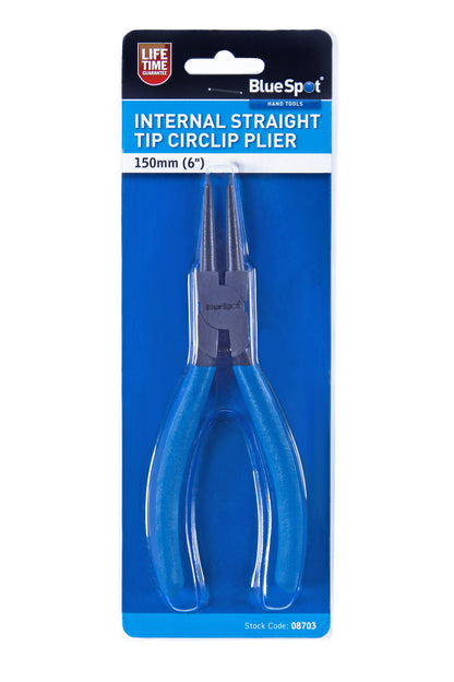 BlueSpot 150mm (6") Internal Straight Tip Circlip Plier 08703
