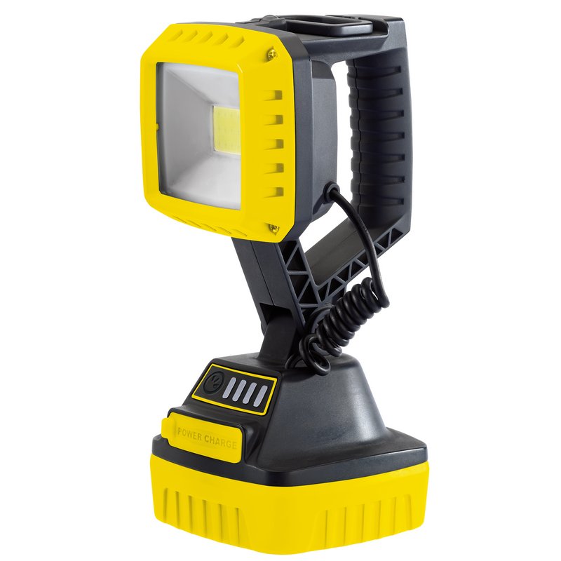 Draper COB LED Rechargeable Worklight, 10W, 1,000 Lumens, Yellow, 4 x 2.2Ah Batteries DRA-90049