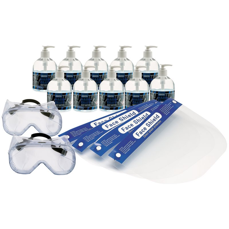 Draper 75% Alcohol Antibacterial Hand Sanitiser, 500ml (PPE Bundle) DRA-90051
