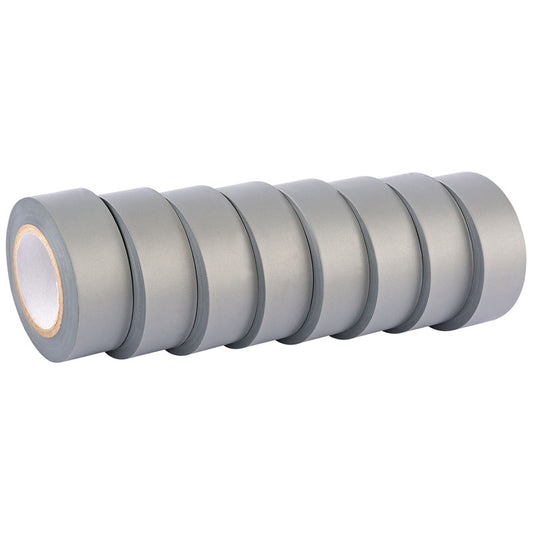 Draper Insulation Tape to BSEN60454/Type2, 10m x 19mm, Grey (Pack of 8) DRA-90084