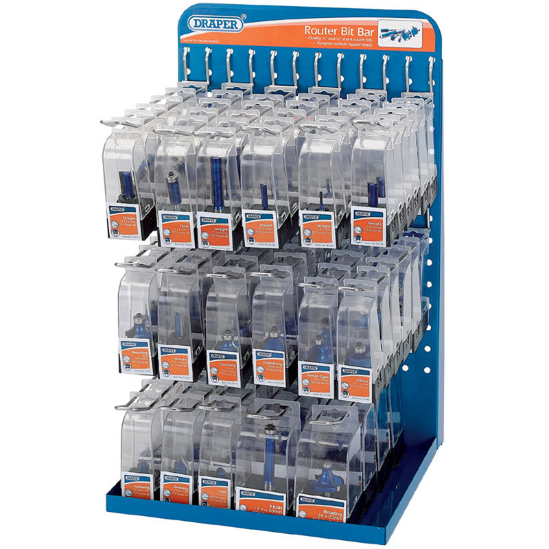 Draper Router Bit Dispenser Complete with 98 Assorted Router Bits DRA-90862
