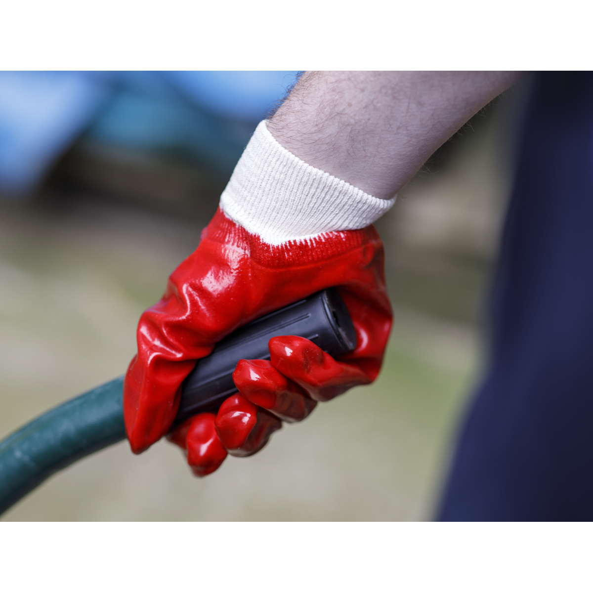 Sealey PVC Knit Wrist Gloves (Large) - Pair 9106L