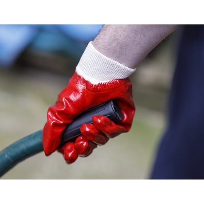 Sealey PVC Knit Wrist Gloves (Large) - Pair 9106L
